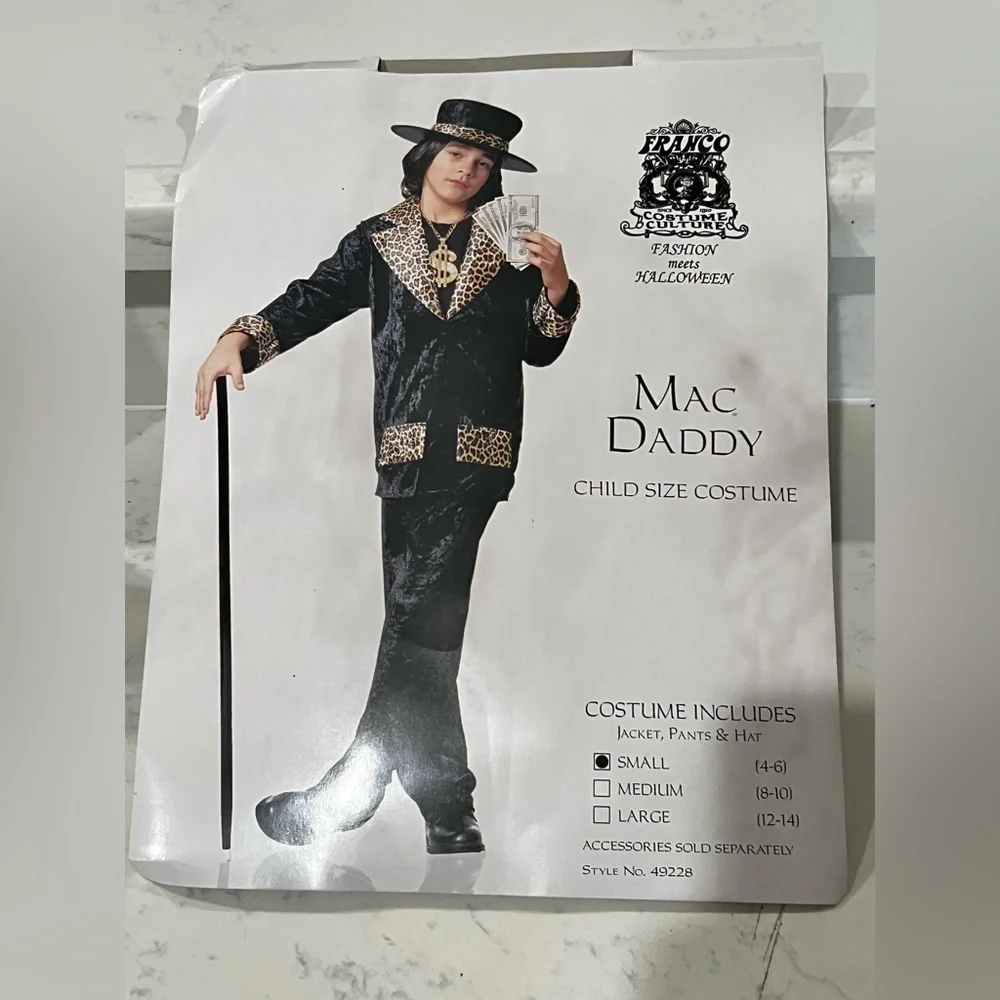 Child's Mac Daddy Costume with Leopard Accents